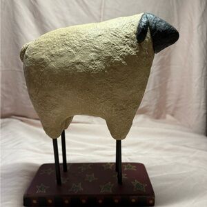 Source Unknown Cream and Black Sheep Figurine